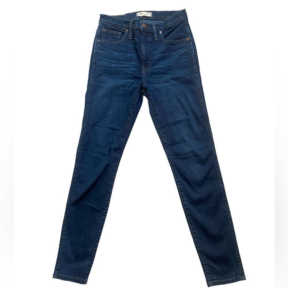 Madewell Dark Wash 10 Inch High Rise Skinny Jeans - Picture 4 of 11